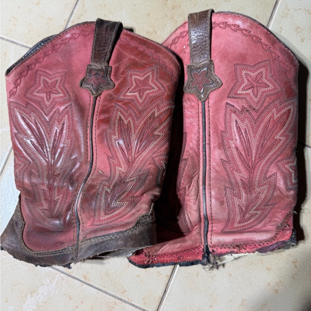 DIY craft Leather cowboy boot tops